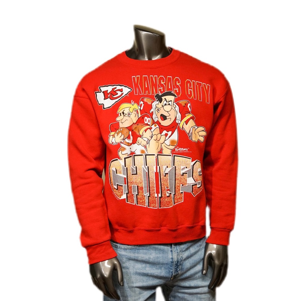Vintage Flintstones & Kansas City Chiefs Crewneck